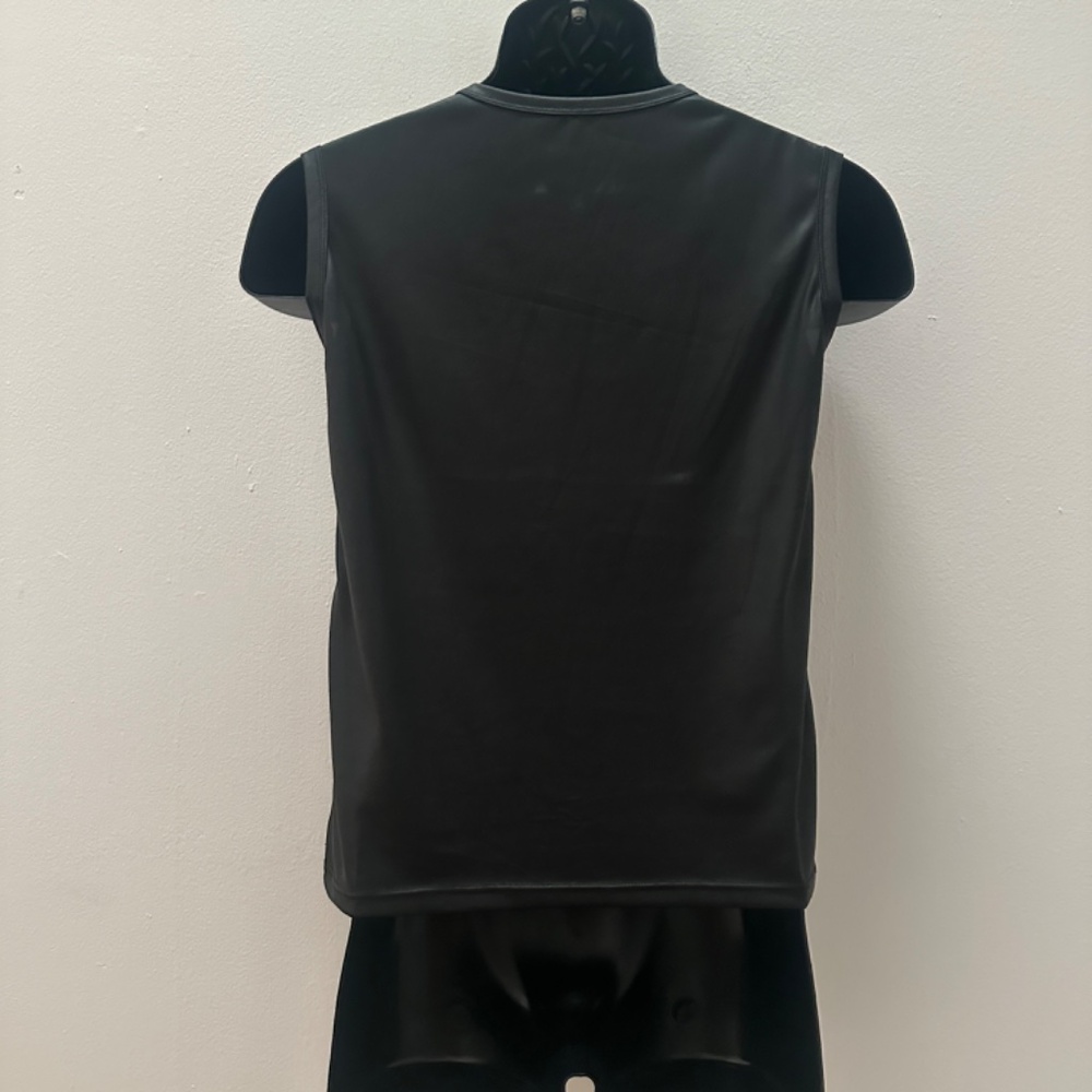 Ball Vegan Leather Stretch Sleeveless T Shirt Small Gently worn - Picture 3 of 3